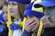 Clermont's supporters react at the end of the European Cup final in Clermont-Ferrand, central France, on May 18, 2013